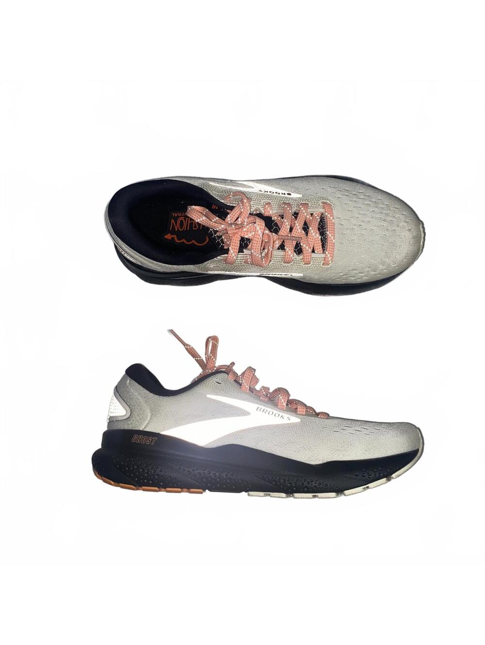 Brooks Ghost Running Shoes Sneakers Women’s Size 7 Gray Pink Reflective Athletic